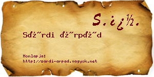 Sárdi Árpád névjegykártya