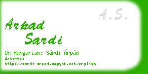 arpad sardi business card